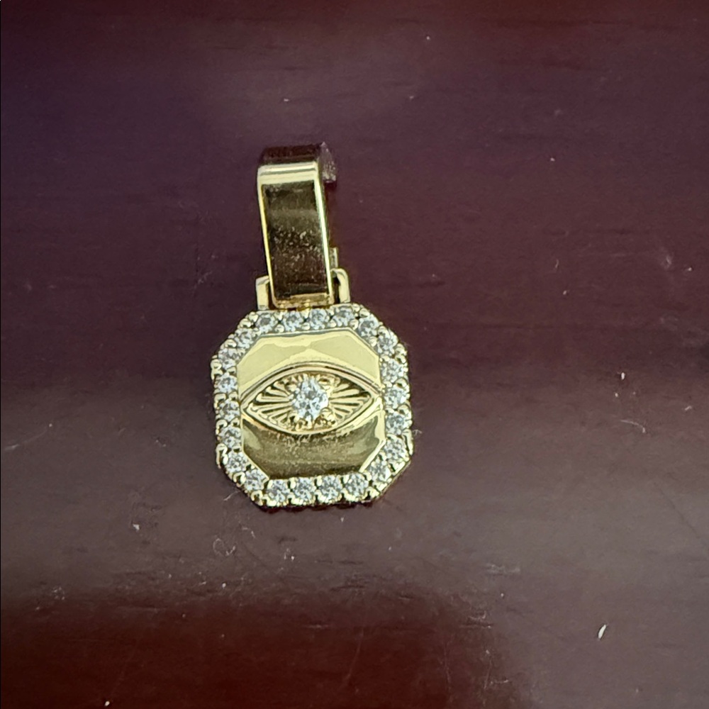 Gorjana Gold Evil Eye Pendant with Crystals
